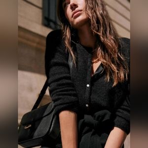 Sezane black gaspard cardigan